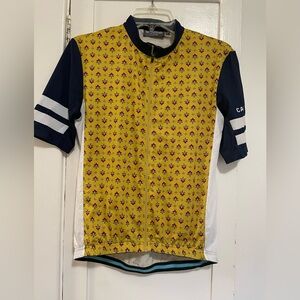 Cafe du Cycliste biking jersey blue yellow Dolores medium
